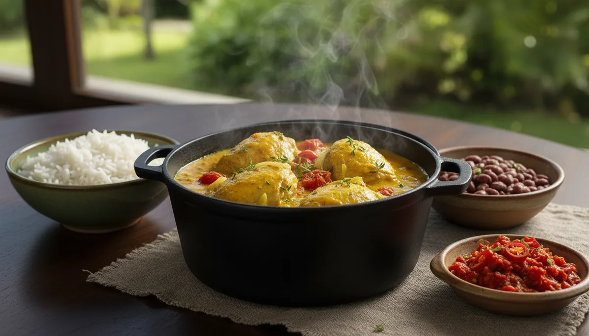 Recette réunionnaise poulet : cari et rougail pour 4 personnes